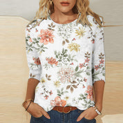 Colette Marchand | Paisley Print 3/4 Sleeve Top For Women