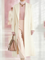 Effie Evercombe | Long Lapel Wool-Look Coat For Women