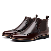 Ned Holmore | Wingtip Patent-Look Chelsea Boots For Men