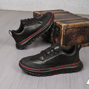 Eli Ostbridge | Woven Leather Lace-Up Sneakers For Men