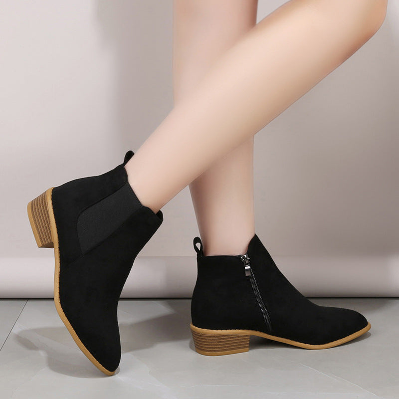 Rosamund Beaulieu | Suede Pointed-Toe Ankle Boots For Women