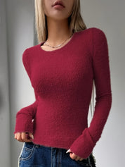 Camille Duvalier | Plush Knit Sweater With Round Neckline
