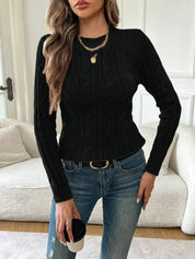 Bianca Verlaine | Cable-Knit Sweater With Crew Neckline For Women