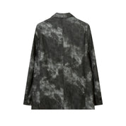 Etienne Corradini | Tie-Dye Suit Collar Leather Jacket For Men