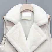 Margaux Elsinore | Faux Fur Collar Puffer Vest in Brown