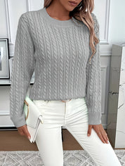 Simone Aldridge | Cable-Knit Round Neck Sweater For Women