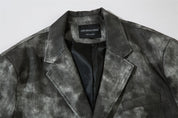 Etienne Corradini | Tie-Dye Suit Collar Leather Jacket For Men