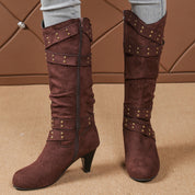 Beatrice Lombard | Rivet Cross-Strap Cowboy Boots For Women
