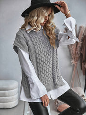 Léonie Sauvage | Cozy Cable-Knit Sweater Vest For Women