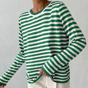 Josephine Delacourt | Striped Knit Long Sleeve Sweater For Women