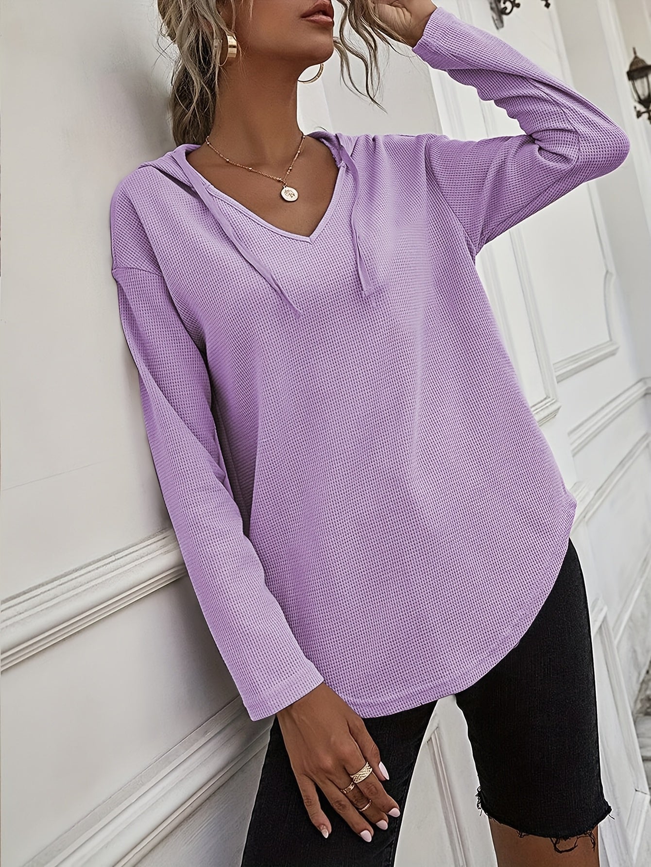 Naomi Verlaine | Relaxed V-Neck Hoodie For Women