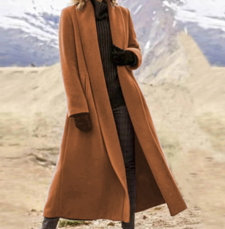 Yvette Charbonneau | Long Wool Blend Cardigan Coat For Women