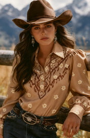 Annabelle Sinclair | Polka Dot Puff Sleeve Blouse For Women
