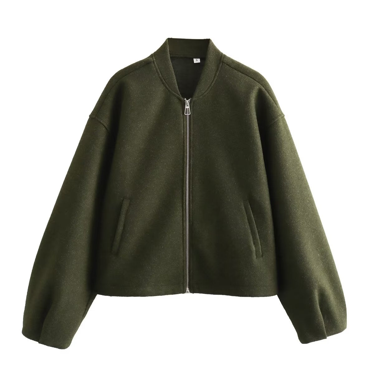 Noelle Fontclair | Stand Collar Wool-Blend Bomber Jacket For Women