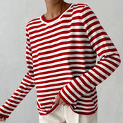 Josephine Delacourt | Striped Knit Long Sleeve Sweater For Women