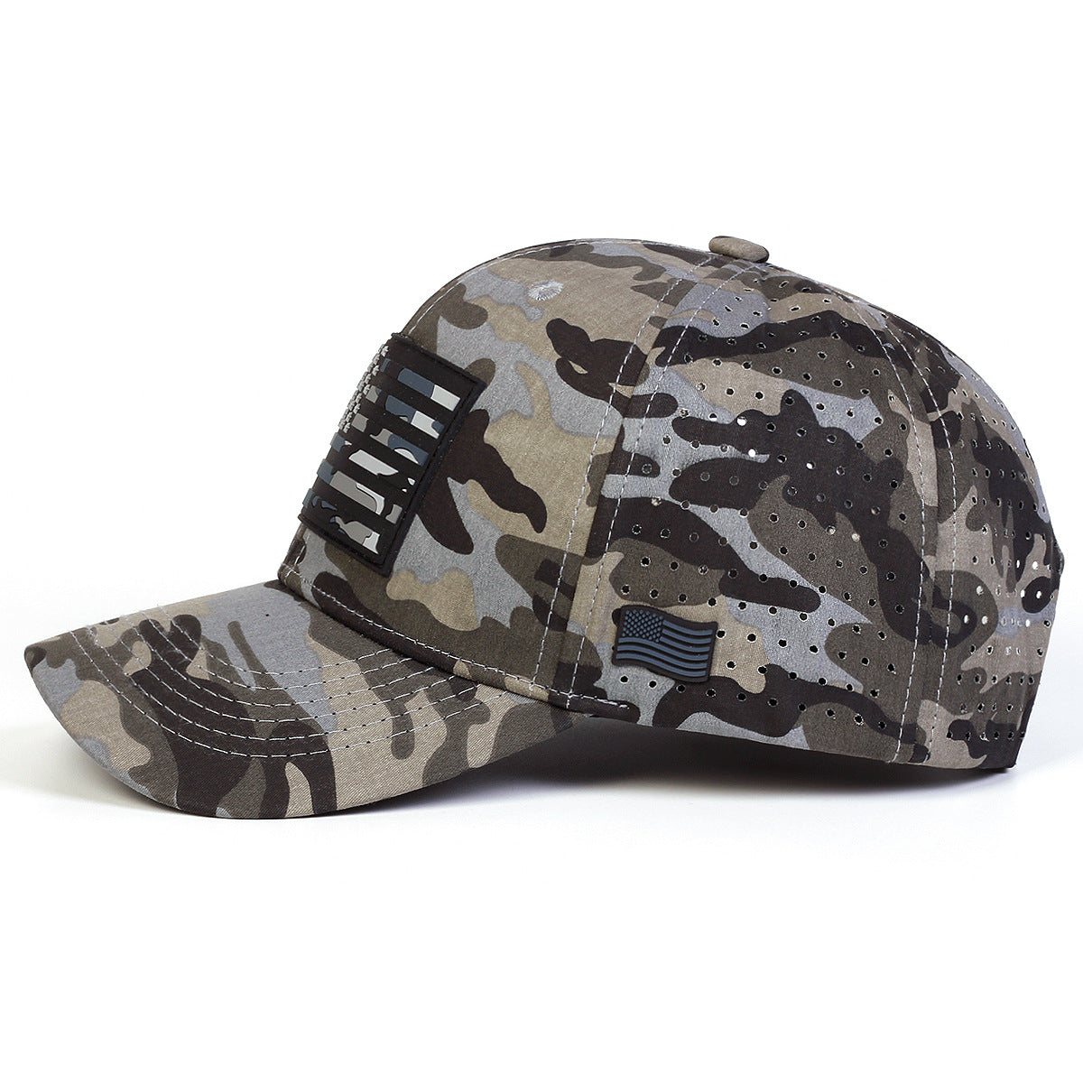 Genevieve Montclair | Black Flag Print Veterans Day Mesh Baseball Cap Unisex