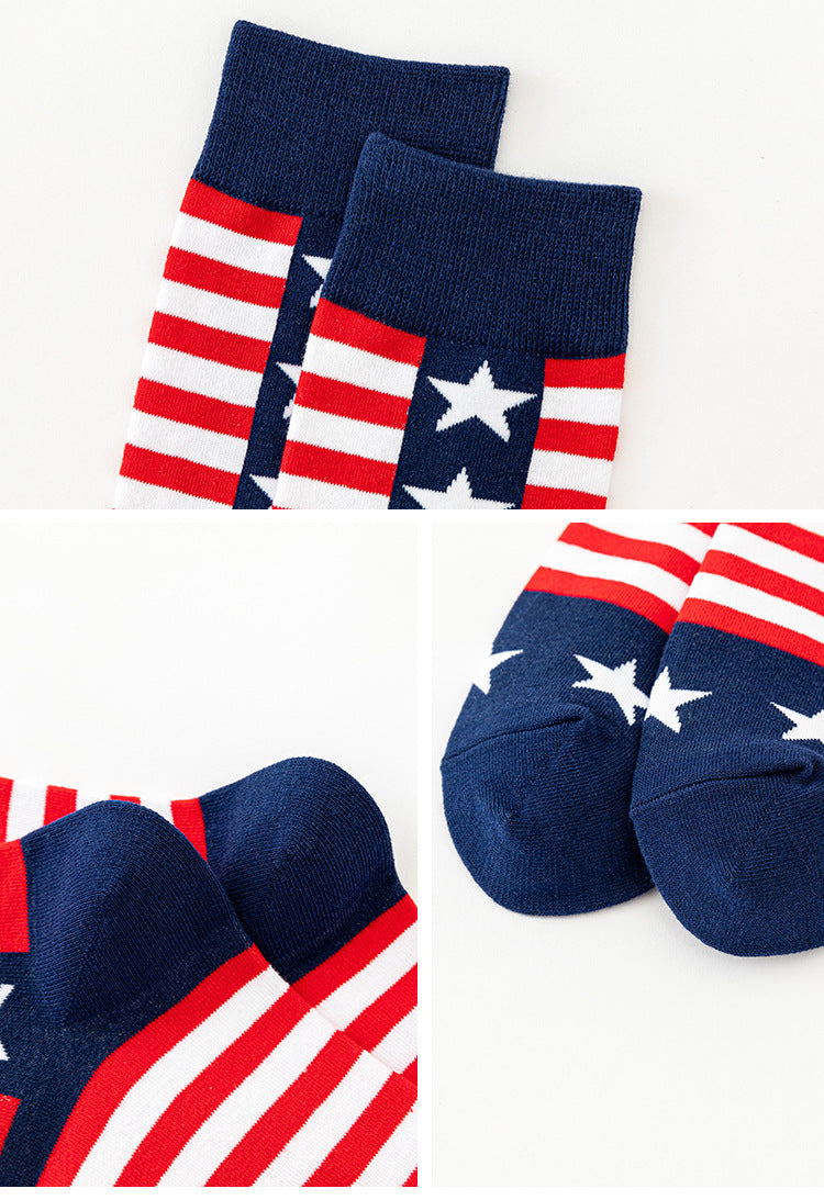 Sylvie Esterhazy | Flag Print Veterans Day Crew Socks Five Pack Unisex & Couples