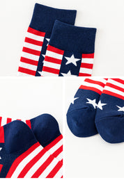 Sylvie Esterhazy | Flag Print Veterans Day Crew Socks Five Pack Unisex & Couples
