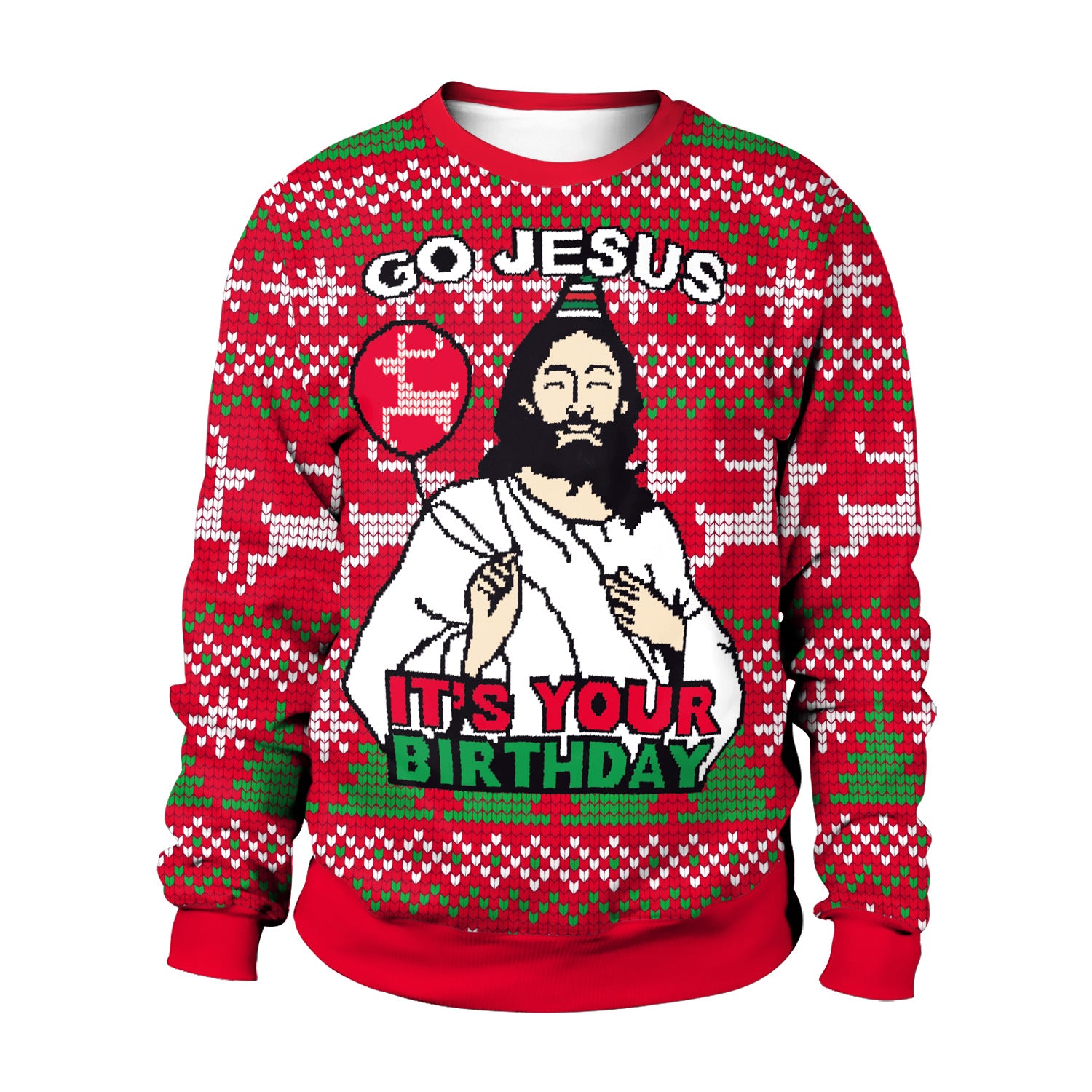 Jingle Frost | Red Dabbing Santa Reindeer Christmas Sweater For Men