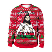 Jingle Frost | Red Dabbing Santa Reindeer Christmas Sweater For Men