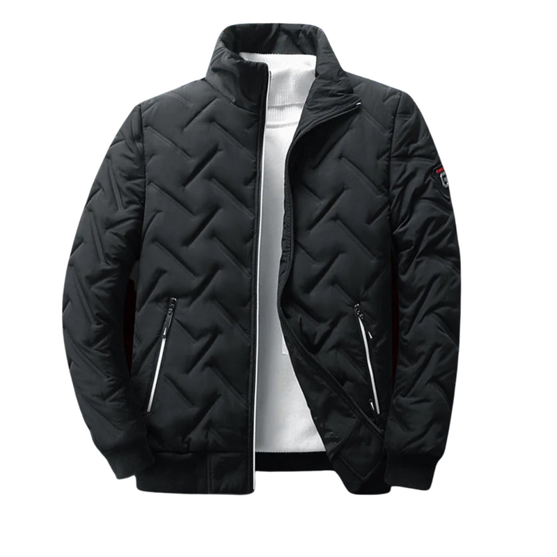Lincoln Verstone | Light Gray Quilted Puffer Jacket For Men