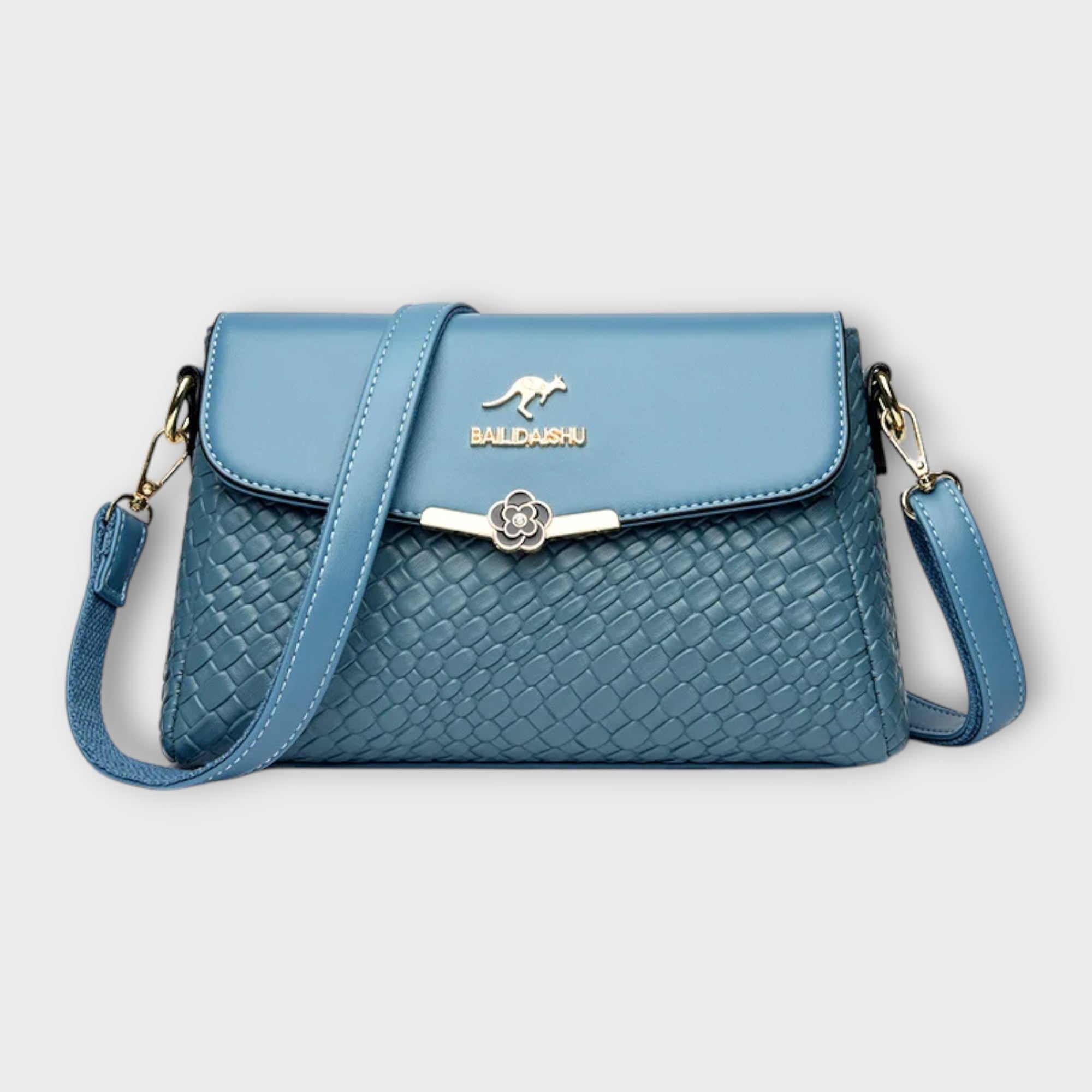 Vivienne Lacroix | Black Woven Faux Leather Crossbody Bag