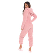 Blythe Sauveterre | Black Plush Hooded Onesie With Ears For Women