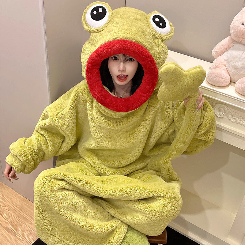 Briar Valcourt | Cream Bear Oversized Hood Fleece Onesie For Women