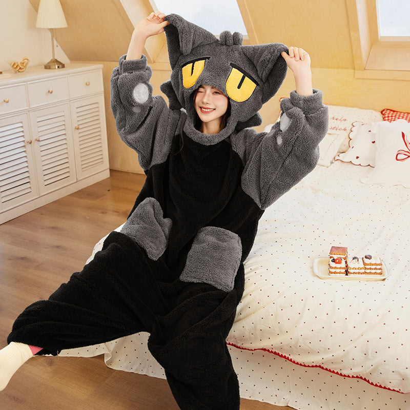 Briar Valcourt | Cream Bear Oversized Hood Fleece Onesie For Women