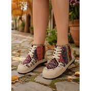 Nathalie Prewitt | Woven Boho High-Top Sneakers For Women