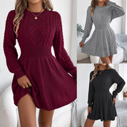 Margot Ellington | Cable-Knit Fit & Flare Sweater Mini Dress For Women