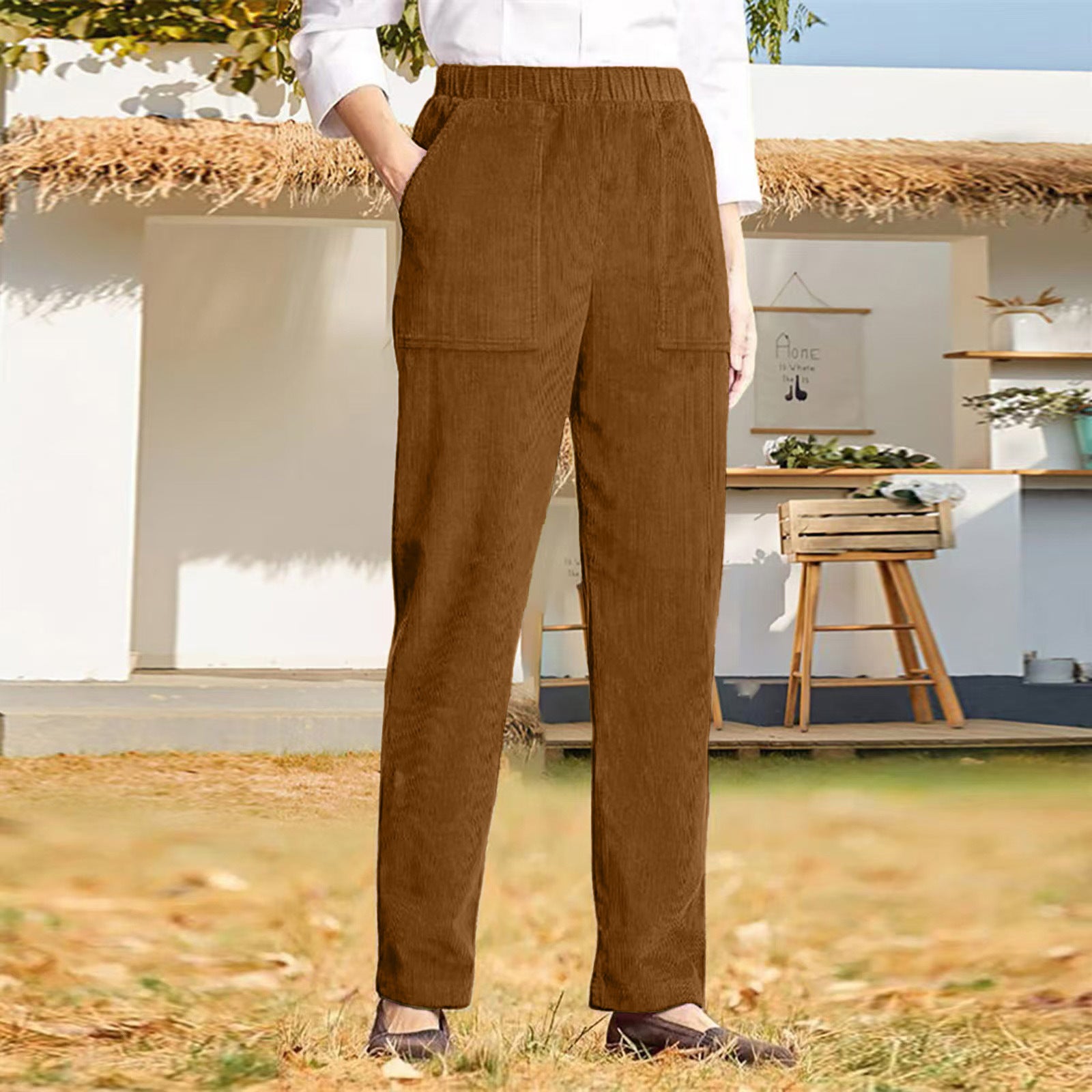 Vivienne Ashford | Corduroy Straight Leg Pants For Women