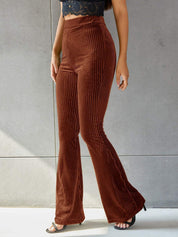 Adrienne Castel | High-Waist Velvet Flare Pants For Women