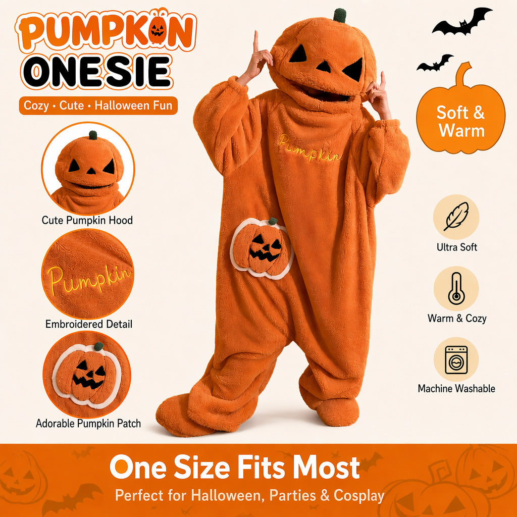 Julian Ferrante | Halloween Pumpkin Fleece Onesie For Unisex