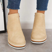 Lucette Fairborne | Navy Wedge Ankle Boots For Women