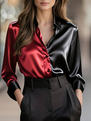 Colette Rousset | Silk Color-Block Blouse For Women