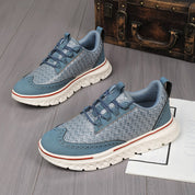 Eli Ostbridge | Woven Leather Lace-Up Sneakers For Men