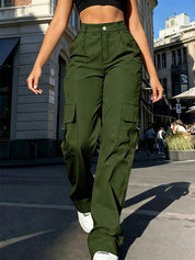 Sabine Hollande | High-Waisted Wide-Leg Cargo Pants For Women