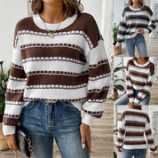Claire Delacroix | Striped Colorblock Sweater For Women