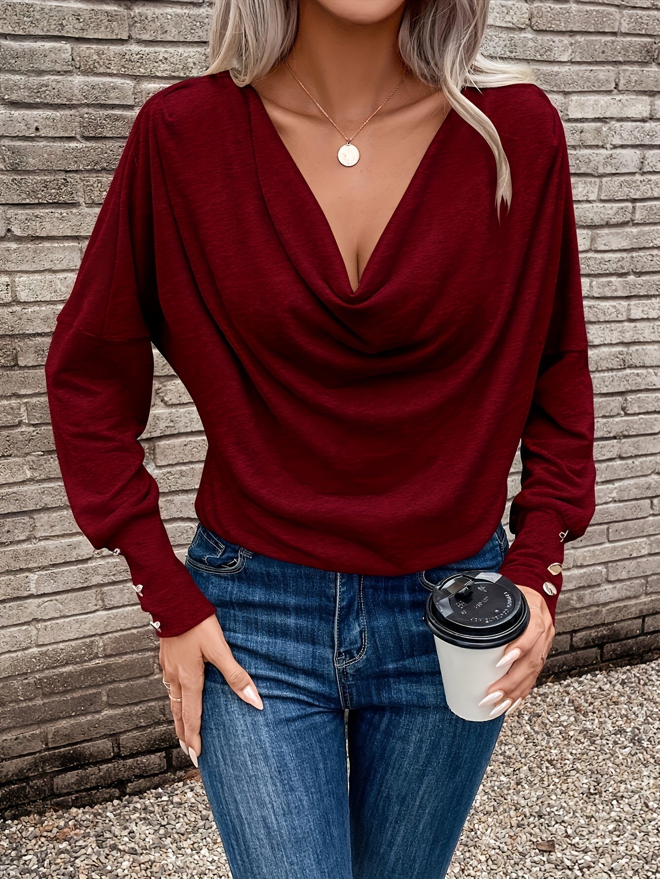 Roxane Chevalier | Cowl Neck Long Sleeve Top For Women
