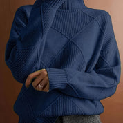 Josephine Alderidge | Diamond-Knit Turtleneck Sweater For Women