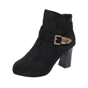 Claudia Beaumont | Suede Buckle Ankle Boots For Women