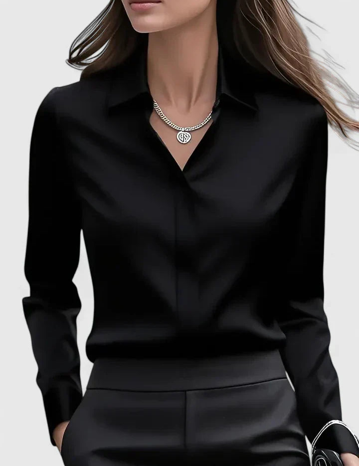 Clarisse Wentford | White Long Sleeve Button-Down Shirt