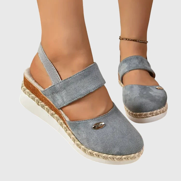 Celestine Dawnbrook | Beige Espadrille Wedge Orthopedic Sandals