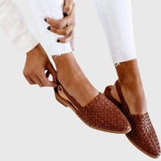 Genevra Aldenmoor | Tan Woven Leather Orthopedic Flat Loafer