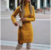 Solange Fontenay | Cable Knit Turtleneck Mini Dress For Women