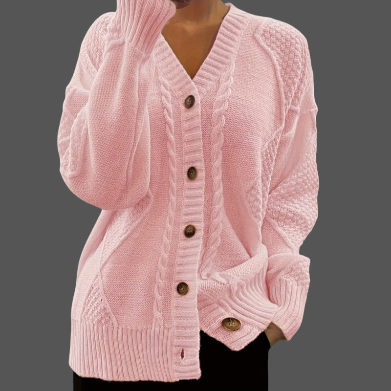 Clara Bennington | Cable-Knit Button-Front Cardigan For Women