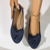 Clarisse Duvernois | Grey Bow Detail Orthopedic Ballet Flats