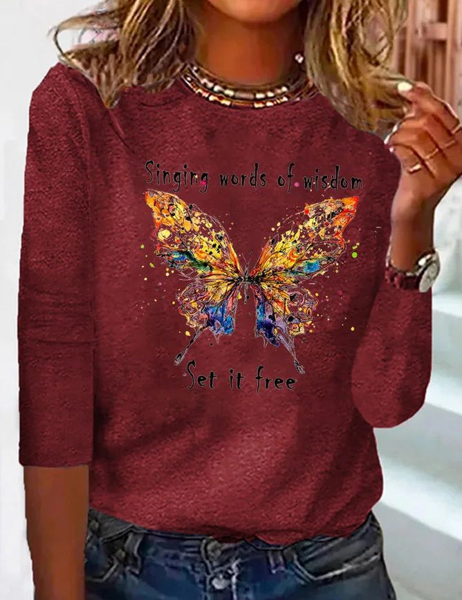 Josephine Lambert | Halloween Cat Print Long Sleeve Top For Women