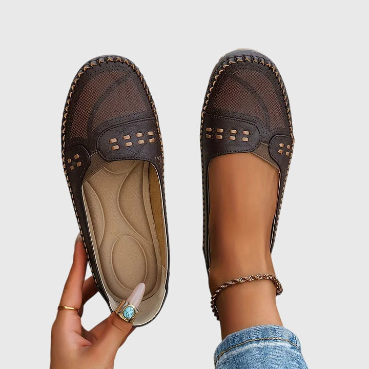 Penelope Ashvere | Beige Orthopedic Slip-On Flats